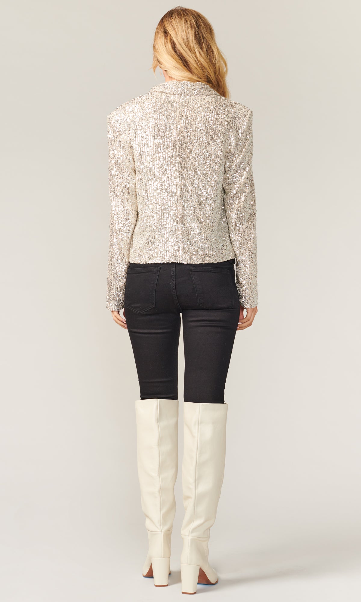 Dawn Mini Sequins Cropped Blazer