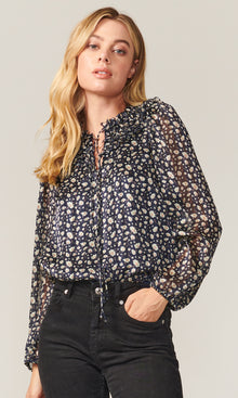 Maggie Floral Front Tie Blouse