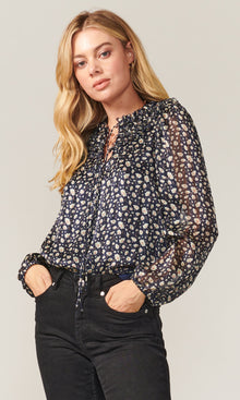 Maggie Floral Front Tie Blouse