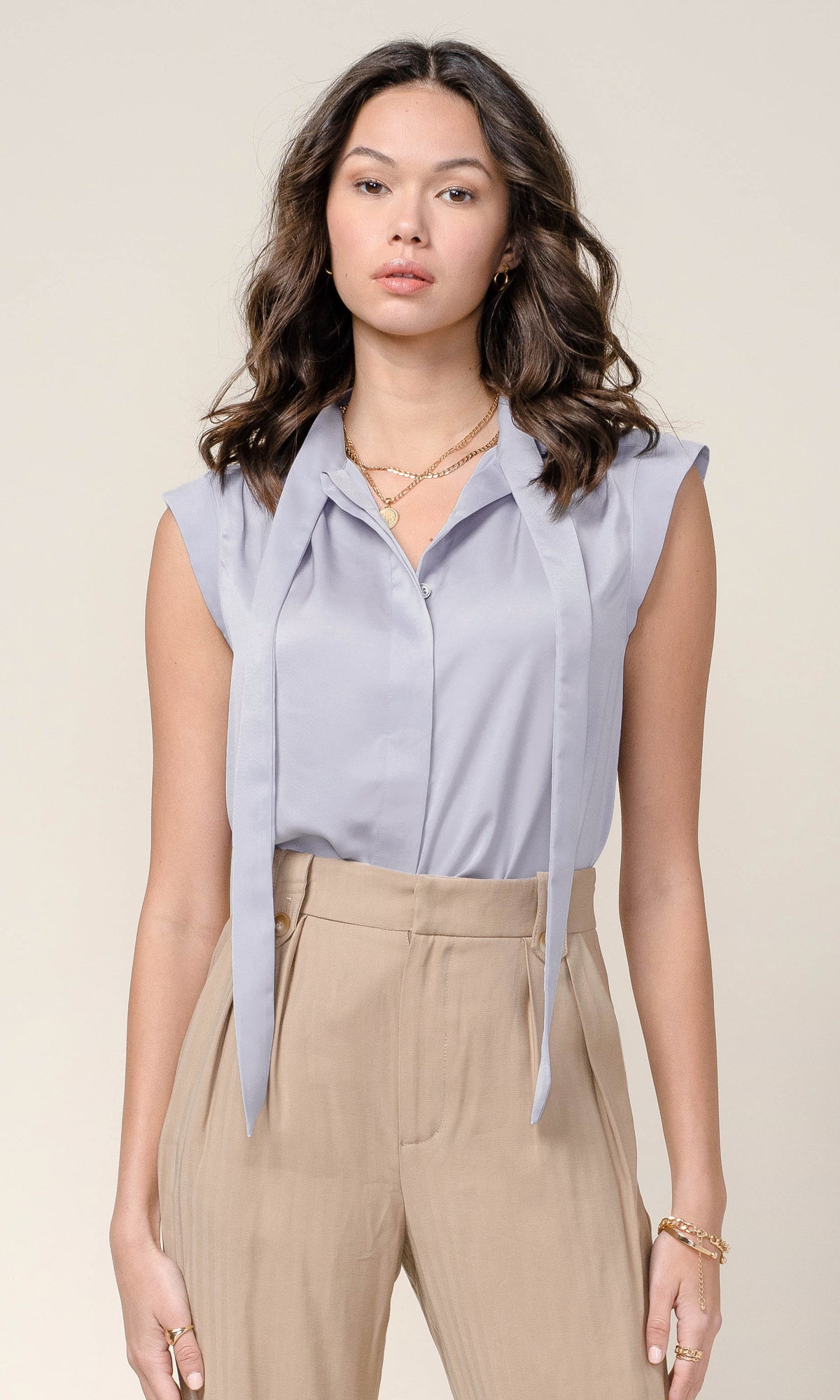 Annette Bow Tie Sleeveless Blouse - FINAL SALE – Greylin Collection ...