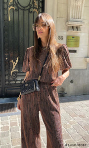 Denver Lurex Knit Wide Leg Pant