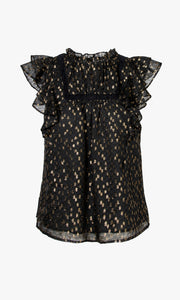 Sammie Lurex Dobby Chiffon Ruffled Blouse