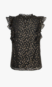 Sammie Lurex Dobby Chiffon Ruffled Blouse