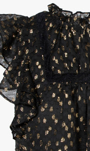 Sammie Lurex Dobby Chiffon Ruffled Blouse