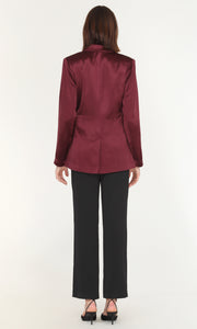Glenda Satin Side Tie Blazer