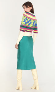 Athena Sateen Bias Cut Midi Skirt