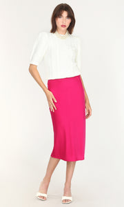 Athena Sateen Bias Cut Midi Skirt