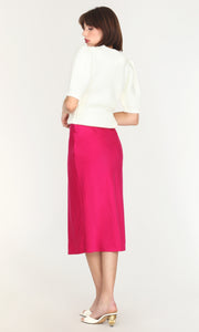 Athena Sateen Bias Cut Midi Skirt