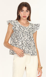 Bea Poplin Ruffled Top