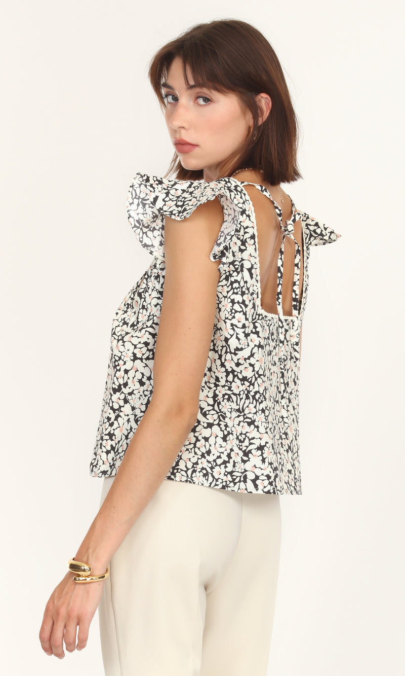 Bea Poplin Ruffled Top