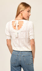 Vanessa Pointelle Tie Back Tie Top