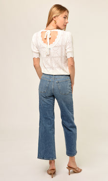 Vanessa Pointelle Tie Back Tie Top