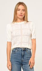 Vanessa Pointelle Tie Back Tie Top