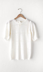 Vanessa Pointelle Tie Back Tie Top