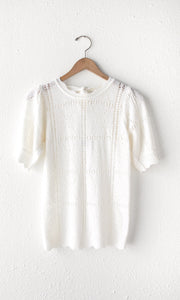Vanessa Pointelle Tie Back Tie Top