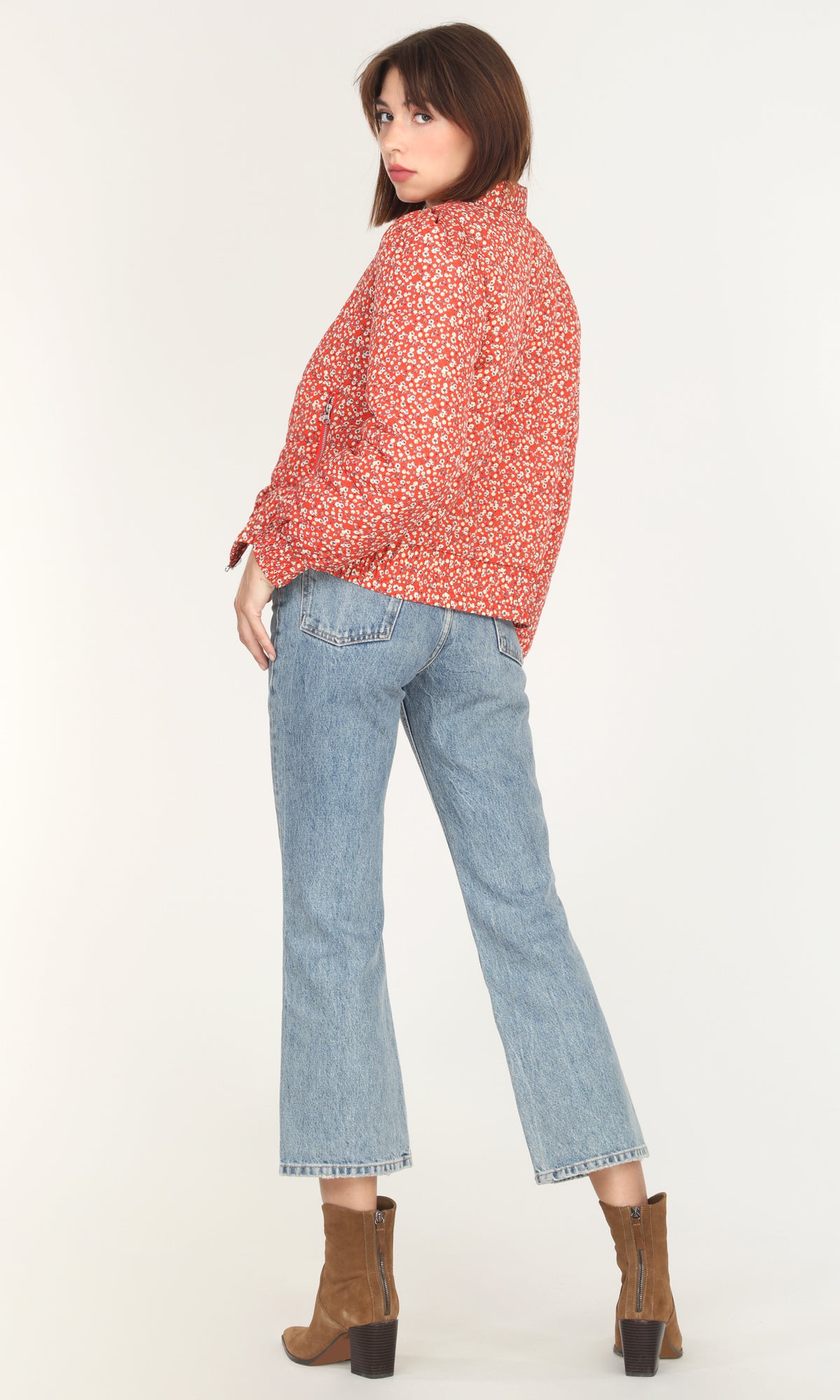 Aniston Ditsy Floral Padded Bomber Jacket