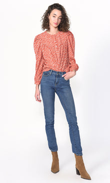 Tessa Yoke Bib Ditsy Floral Blouse