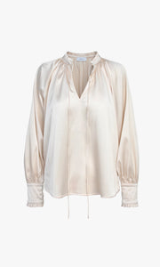 Larissa Wide Cuff Sateen Blouse