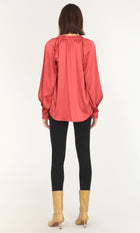 Larissa Wide Cuff Sateen Blouse