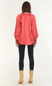 Larissa Wide Cuff Sateen Blouse