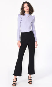 Freda Rib Knit Ruffled Top