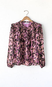 Tanis Tie Front Ruffle Blouse
