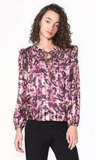 Tanis Tie Front Ruffle Blouse