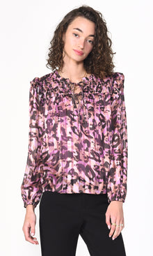 Tanis Tie Front Ruffle Blouse