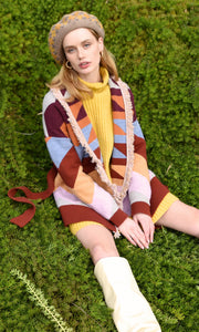 Jacquard Sweater Cardigan