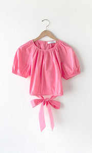 Nadia Tie Back Poplin Crop Top