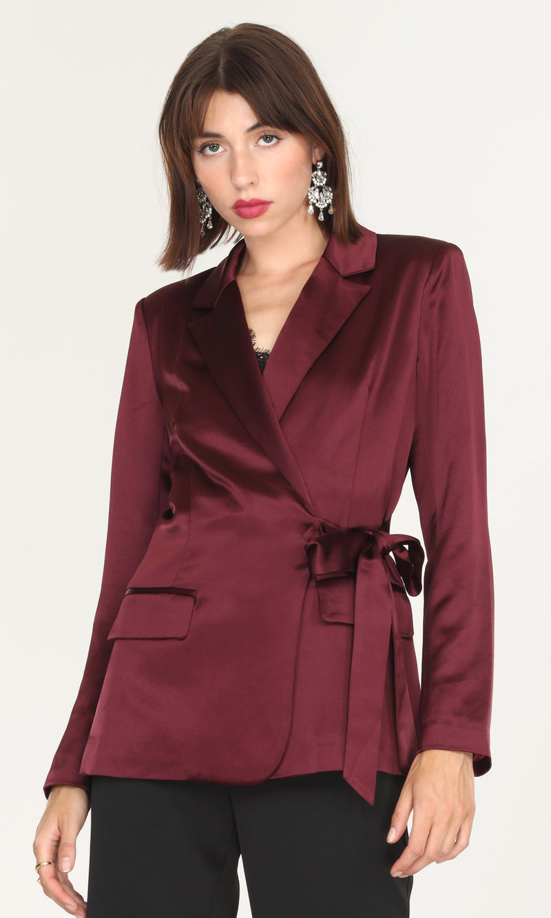 Glenda Satin Side Tie Blazer G2210J1607