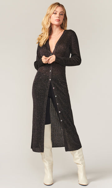 Helena Metallic Longline Cardigan Dress Helena Metallic Longline Cardigan Dress