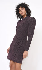Jackie Metallic Knit Mock Neck Dress