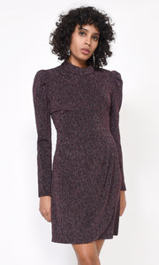 Jackie Metallic Knit Mock Neck Dress G109D3934