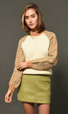 Jean Quilted Vegan Leather Mini Skirt