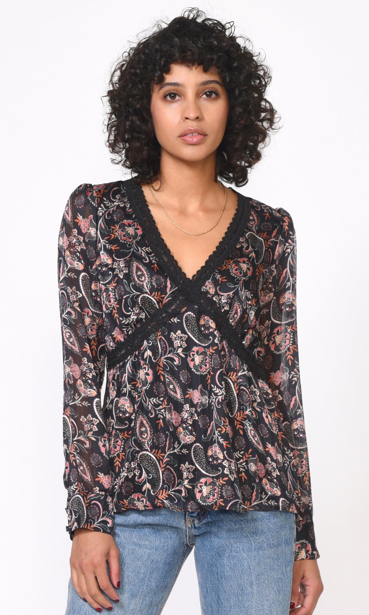 Kiani Lace Trimmed Blouse G109T6470