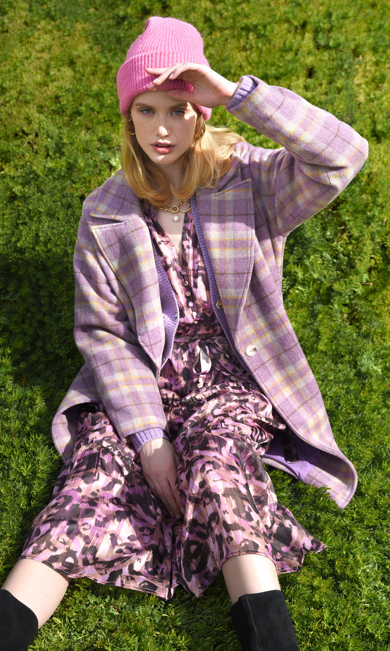 Tanya Wide Lapel Check Coat G229J1563