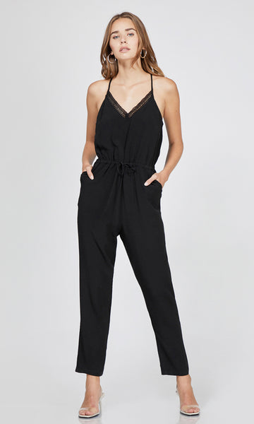 Tricia Lace Trim Jumpsuit | Greylin