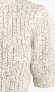 Francis Cozy Marled Knit Short Sleeve Knit Top