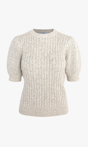 Francis Cozy Marled Knit Short Sleeve Knit Top